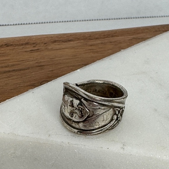 Vintage Gerber Baby Silver Plated Spoon Ring Sz 4.5 Lot D51 - Picture 2 of 11